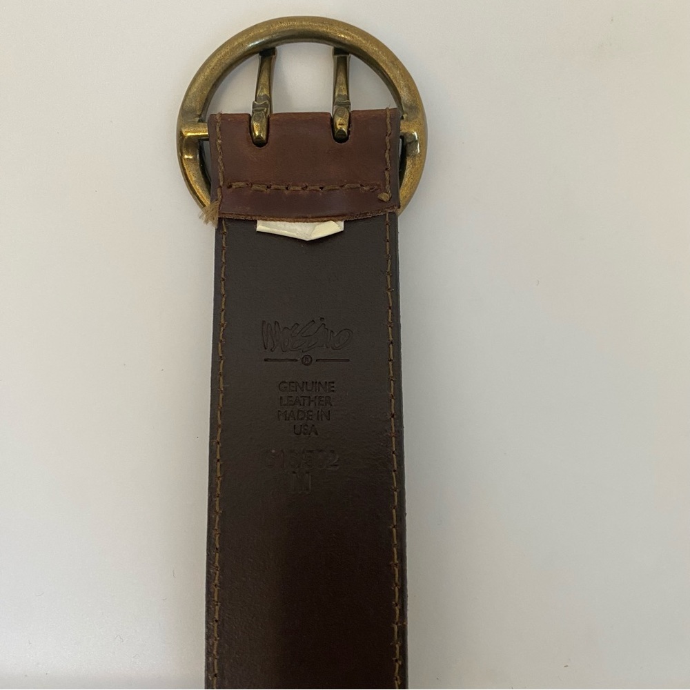 Brown Leather Two Prong Belt - Picture 7 of 7